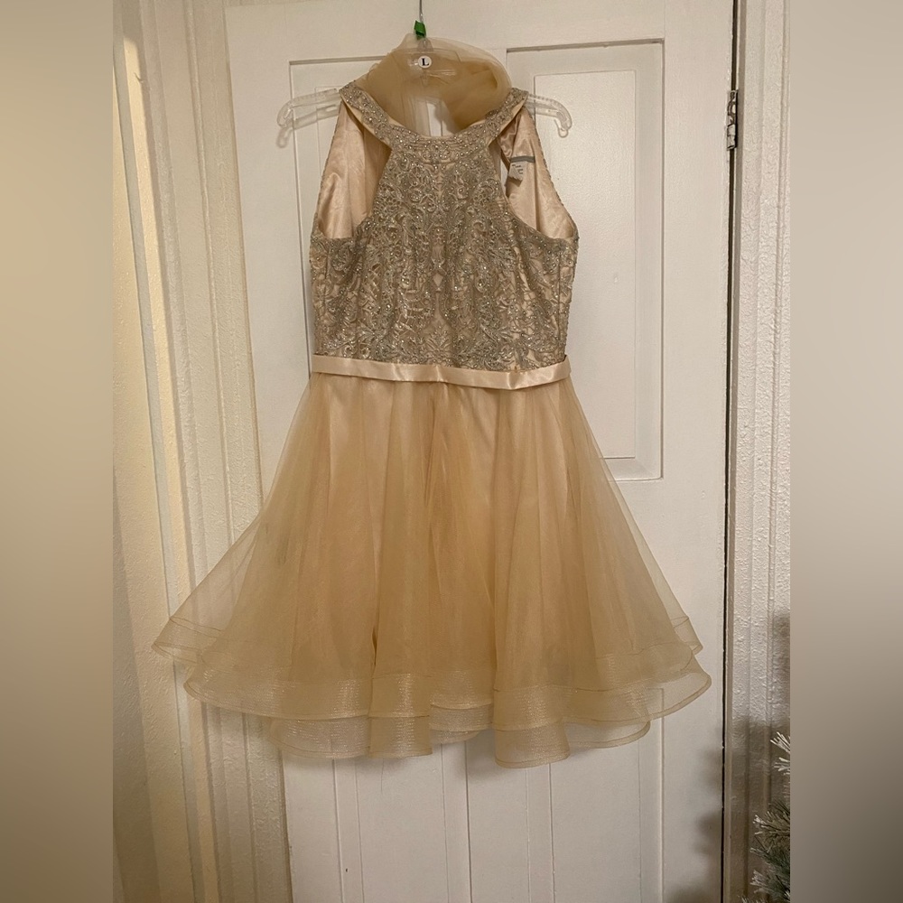 Tan Quincenera Dress